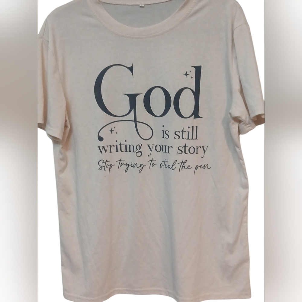 Access Christian Apparel - NWOT, Beige Tee-shirt, Short Sleeve, Crew Neck, - Picture 9 of 9
